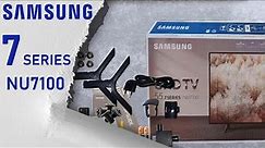 مراجعة الكاملة لشاشة سامسونج NU7100 سمارت 4k ورسيفر داخلي | unbox samsung tv Model: NU7100