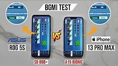 iPhone 13 Pro Max vs ROG 5s Pubg Test, Heating and Battery Test | Disappointed 😞