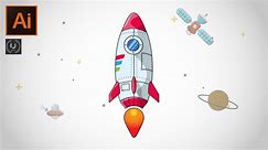 Make a Rocket cartoon style vector design in illustrator #illustratortutorial #vectorart How to Graphic Design | How to Graphic Design