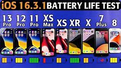 iOS 16.3.1 Battery Life Test in 2023 - 13 Pro vs 12 Pro vs 11 Pro vs XS Max vs XS vs XR / X / 7+ / 8