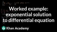 Worked example: exponential solution to differential equation | AP Calculus AB | Khan Academy