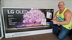 2021 65" LG C1 OLED Unboxing,wall mounting & demo!
