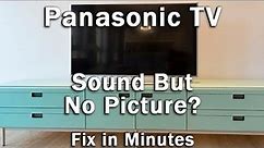 Panasonic TV HAS Sound But NO Picture | Black Screen WITH Sound | 10-Min Fixes