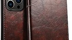 SINIANL Compatible with iPhone 15 Pro Max Case Wallet, for iPhone 15 Pro Max Wallet Case with Magnetic Kickstand Credit Card Holder Leather Folio Case Flip Cover for iPhone 15 Pro Max Brown