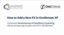How to Add a New FX in OneStream