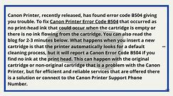 How to Fix Canon Printer Error Code b504