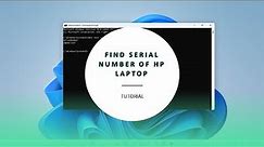 How to Find Serial Number of HP Laptop