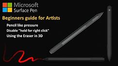 Surface Pen Beginners Guide for Artists and Note takers - Pencil like pressure, hidden settings