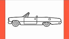 How to draw a LOWRIDER CAR step by step / drawing chevrolet impala 1964 low rider car easy