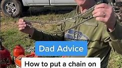 How to put a new chain on your chainsaw - quick and easy. Love, Dad