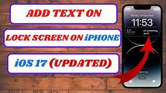 how to add text on lock screen iphone ios 17|how to add text to your iphone lock screen|2024