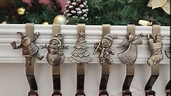 Christmas Stockings hooks, Gold Christmas Stockings holder for Mantle Set of 5, Reusable Christmas Stocking Hooks, No-Damage Xmas Hanger for Fireplace Stand Christmas Decoration Ornaments Hanging
