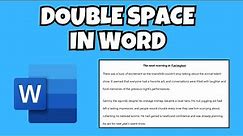 How To Double Space in Microsoft Word