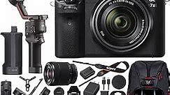 Sony a7 II Mirrorless Full Frame Camera with 28-70mm Lens ILCE-7M2K/B Filmmaker's Bundle Including DJI RS 3 Gimbal Stabilizer Kit + Deco Gear Photography Backpack + 64GB High Speed Card & Software