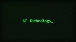Retro Computer Coding Text Animation Typing AI Technology, CRT Monitor Style