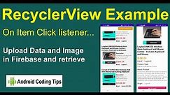 How to insert and retrieve data with image in RecyclerView | RecyclerView On Item Click listener