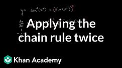 Applying the chain rule twice | Advanced derivatives | AP Calculus AB | Khan Academy
