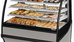 True TDM-DC-48-GE/GE-S-S 48 1/4" Curved Glass Stainless Steel Dry Bakery Display Case with Stainless Steel Interior