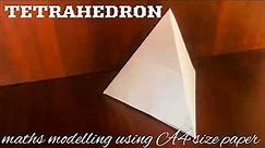 Triangular Pyramid (tetrahedron) | maths model using A4 size paper