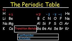Periodic Table of Elements Explained - Metals, Nonmetals, Valence Electrons, Charges
