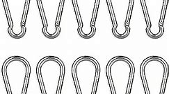 Carabiner Clips, 10PCS 2.36 Inch Stainless Steel Keychain Carabiner. Small Carabiner Clips, Spring Snap Hook, Locking Climbing Carabiners Clips for Plant Hanging, Outdoor Camping. 270 lbs.