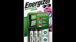 Energizer Rechargeable AA and AAA Battery Charger with 4 AA NiMH Rechargeable Batteries