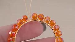 DIY Earrings - Orange Crystal Beaded Jewelry Design - Wire Wrapped Handmade #earrings | 3M Jewelry