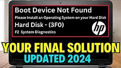 Boot Device Not Found || Hard Disk 3f0 || Operating System Not Found Fix