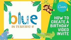Easy Birthday Video Invitation Using Canva | Safari Birthday Party | Free Mobile App Tutorial