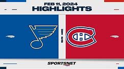 NHL Highlights | Blues vs. Canadiens - February 11, 2024