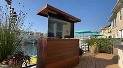Outdoor movable hidden TV lift cabinet for backyard patio