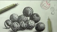 Pen & Ink Drawing Tutorials | How to create realistic textures (Part 3)