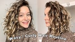 My Wavy/Curly Hair Routine! 2b 2c