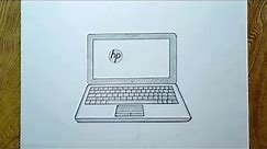 Laptop drawing/How to draw Laptop computer drawing easy way for beginners