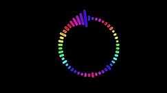 Digital audio spectrum sound wave effect on black background