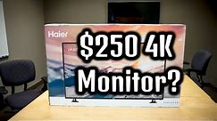 $250 4K Monitor? Haier 43UF2500 43" 4K Ultra-HD LED TV Review