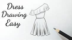 How to draw a beautiful girl dress drawing design easy Fashion illustration dresses drawing