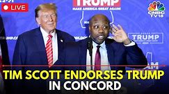 Tim Scott Endorses Trump For President in Concord | Trump Rally LIVE | New Hampshire, USA | IN18L