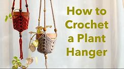 How to Crochet a Plant Hanger, Crochet Tutorial, Yarn buster project