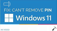 Fix: Can't remove PIN in Windows 11 (100% Working)