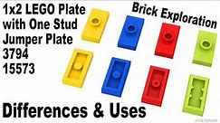 LEGO Brick Exploration - 1x2 Plate with Stud Differences 15573 / 3794
