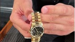 Rolex President Day Date Yellow Gold Black Dial Mens Watch 18238 Review | SwissWatchExpo