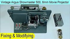 How to Fix and Convert Vintage Argus Showmaster 500 Movie Projector 8mm to use DFF lamp