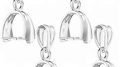 925 Sterling Silver Pinch Bails for Pendants Clasp Connectors Bails for Jewelry Necklace Clip Pendant Clasps(Made in Italy)