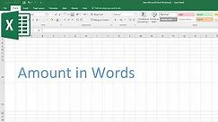 How to Convert Amount in Words in Excel (Spell Number)