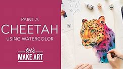 Let's Paint a Cheetah 🎨 Easy Watercolor Painting Tutorial by Sarah Cray of Let's Make Art
