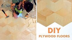 DIY PLYWOOD FLOORS | how to make and install geometric plywood floors