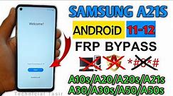 Samsung A21s Frp Bypass|All Samsung Android 11 12 Google Account Unlock Without Pc#a21s #a20s #2022