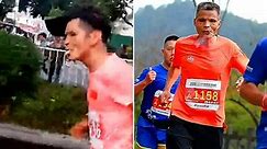 Chain-smoking 'Uncle Chen' runs the Xiamen Marathon in China in 2019