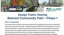 Belmont Community Path Design Public Hearing - 3/7/24